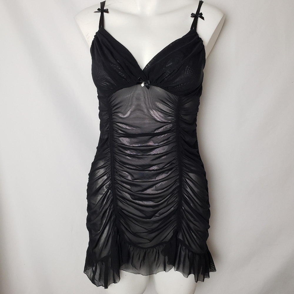 black sheer lingerie with matching panty